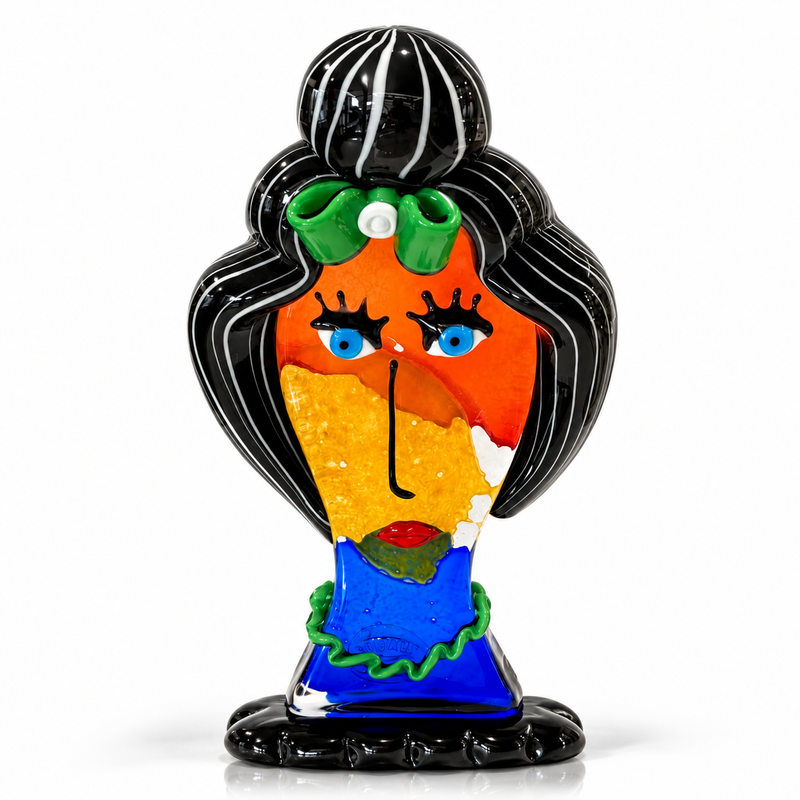 FRIDA – Original Murano Glass Picasso Head by Maestro Badiol