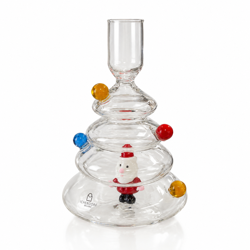 CHRISTMAS TALES – SANTA & COLOURED BALLS CANDLEHOLDER | SET OF 2