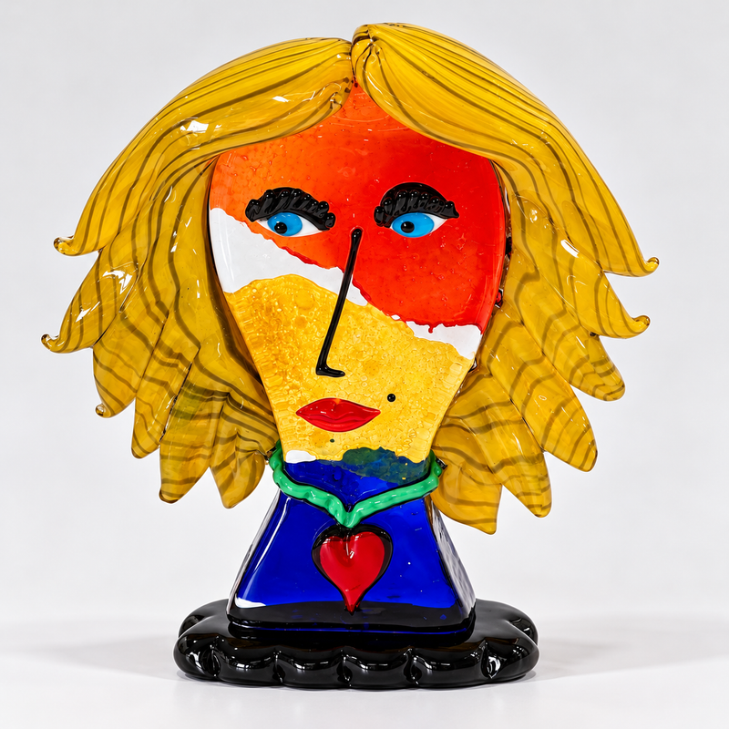 MICHELA – Murano Glass Picasso Head by Maestro Badioli