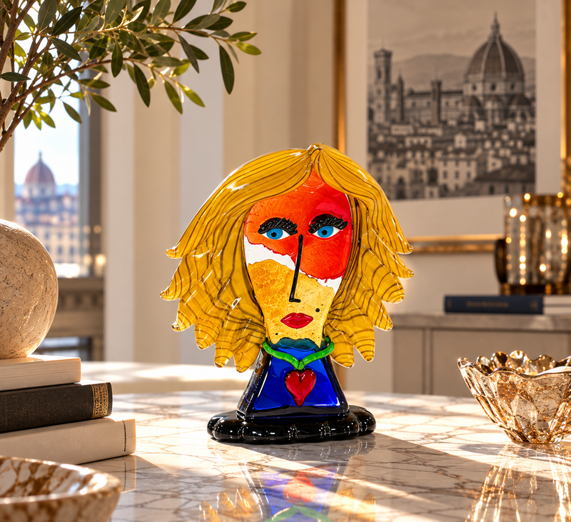 MICHELA – Murano Glass Picasso Head by Maestro Badioli