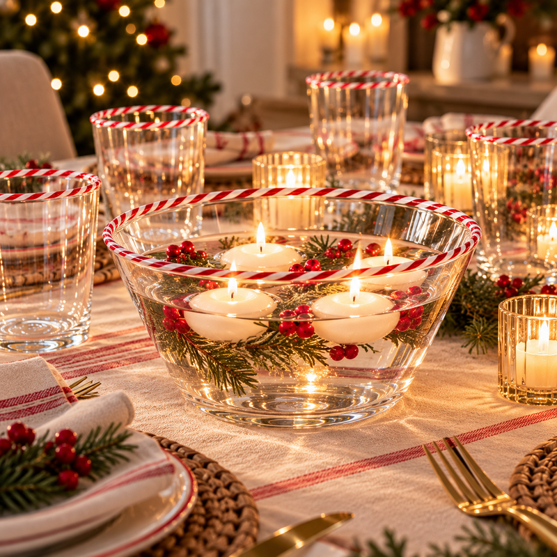 CANDY CANE – Borosilicate Glass Bowl
