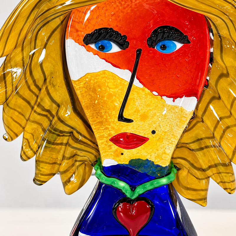 MICHELA – Murano Glass Picasso Head by Maestro Badioli