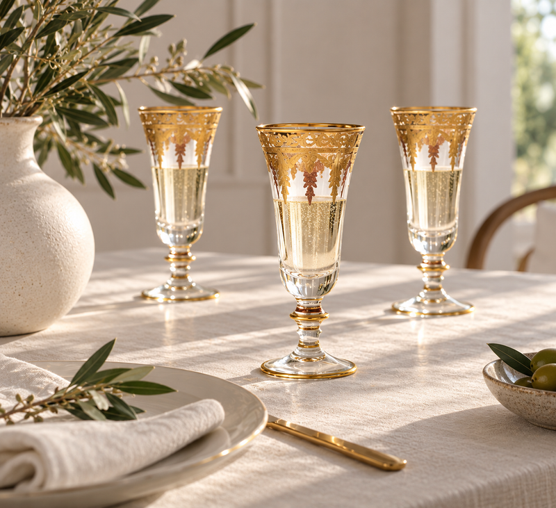 24-Karat Gold Crystal Flute Matte