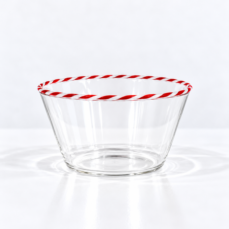 CANDY CANE – Set of 4 Borosilicate Glass Bowls