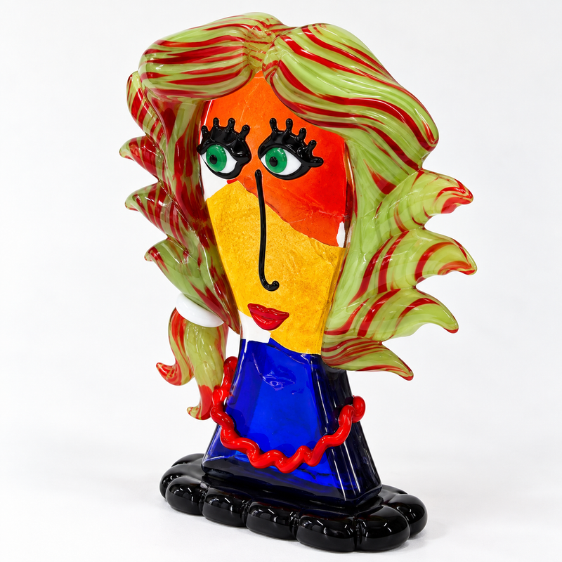 CINDY – Murano Glass Picasso Head by Maestro Badioli
