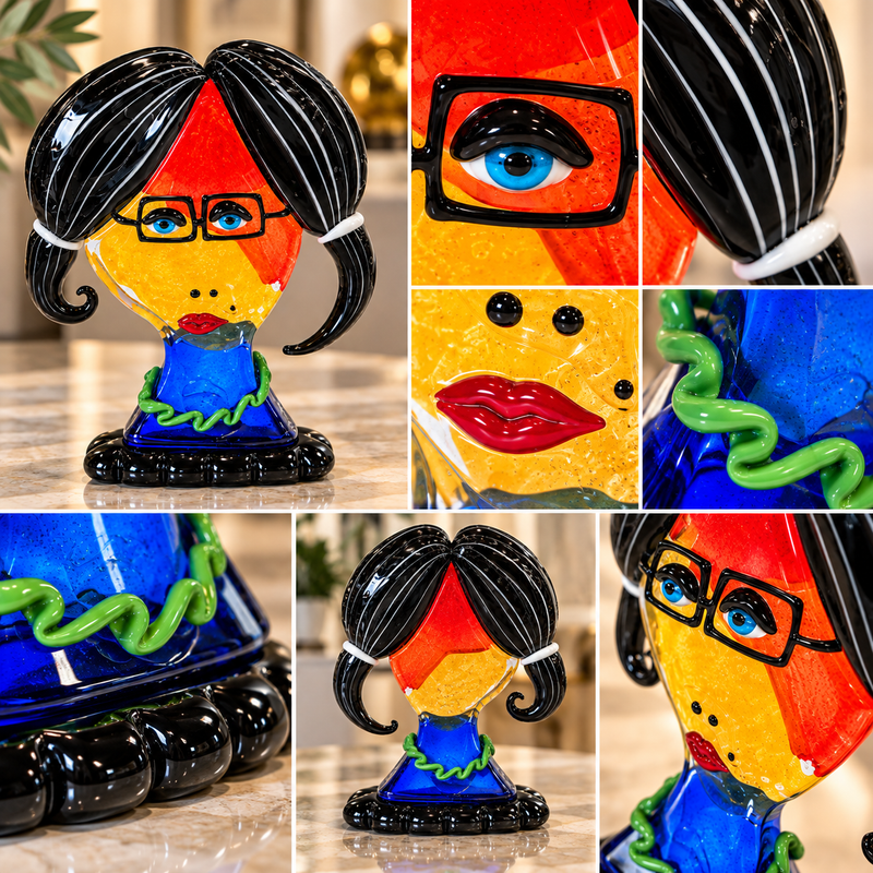 LIVIA – Murano Glass Picasso Head by Maestro Badioli