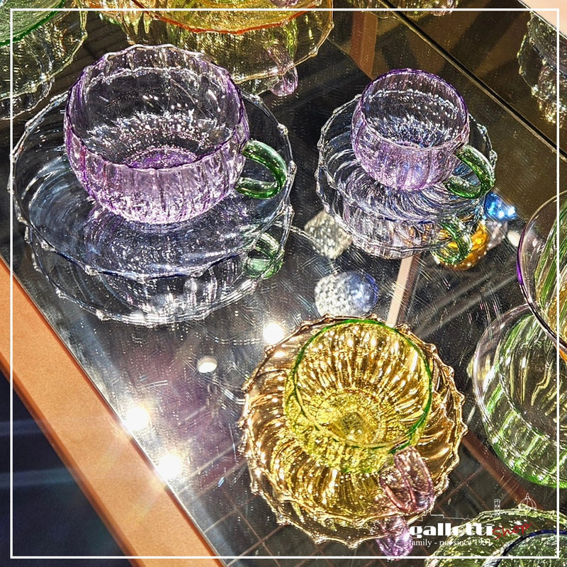 Loto Collection – Tea Cup & Saucer Set (Set of 2) – Borosilicate Glass