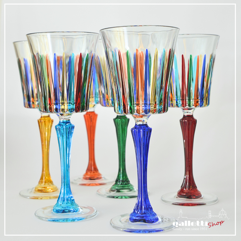 Wine Goblet Rainbow - Set of 6 colored stems