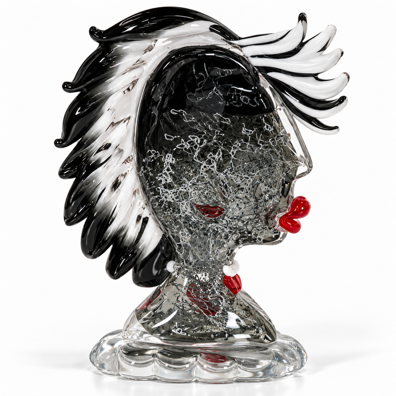CRUELLA & DAVID – Picasso Head Murano Glass Sculpture by Maestro Badioli