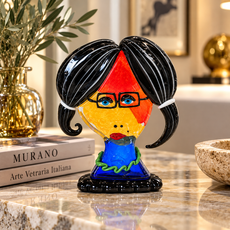 LIVIA – Murano Glass Picasso Head by Maestro Badioli
