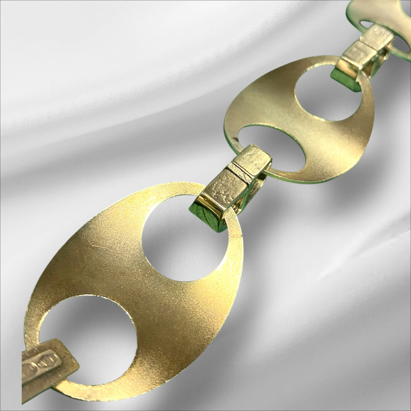 Vintage 1960s Enamelled Bracelet in 925 Sterling Silver – Bayonet Clasp – 42g