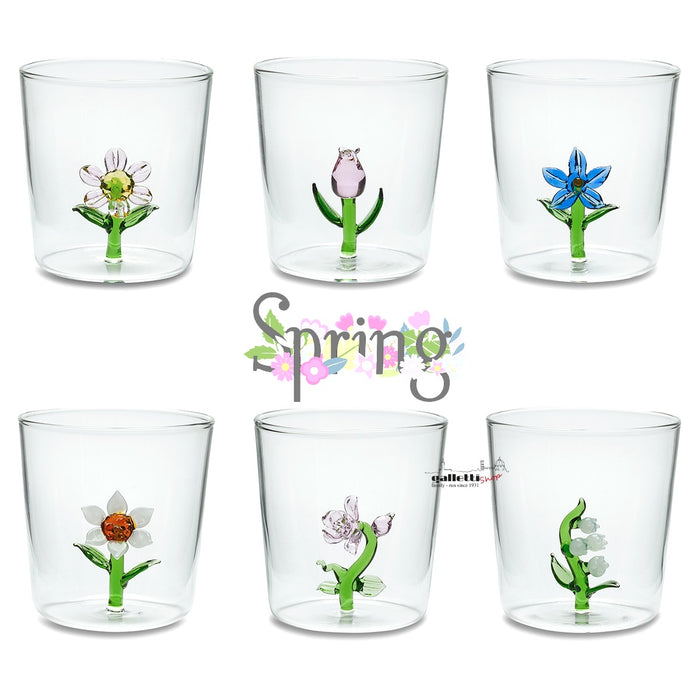 Set of 6 flower garden tumbler