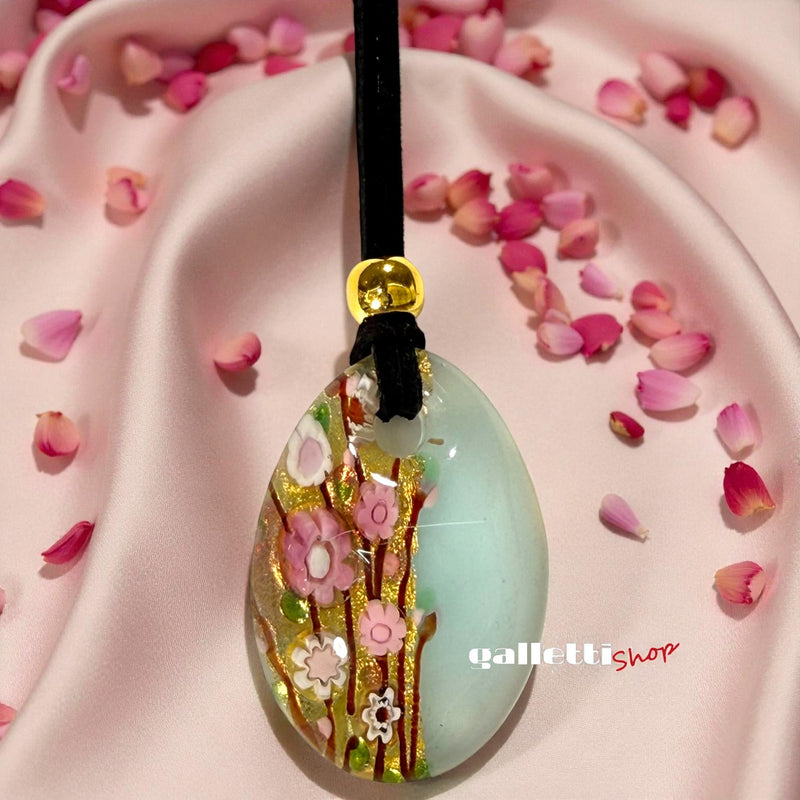 Sakura Elegance – Handmade Murano Glass Pendant