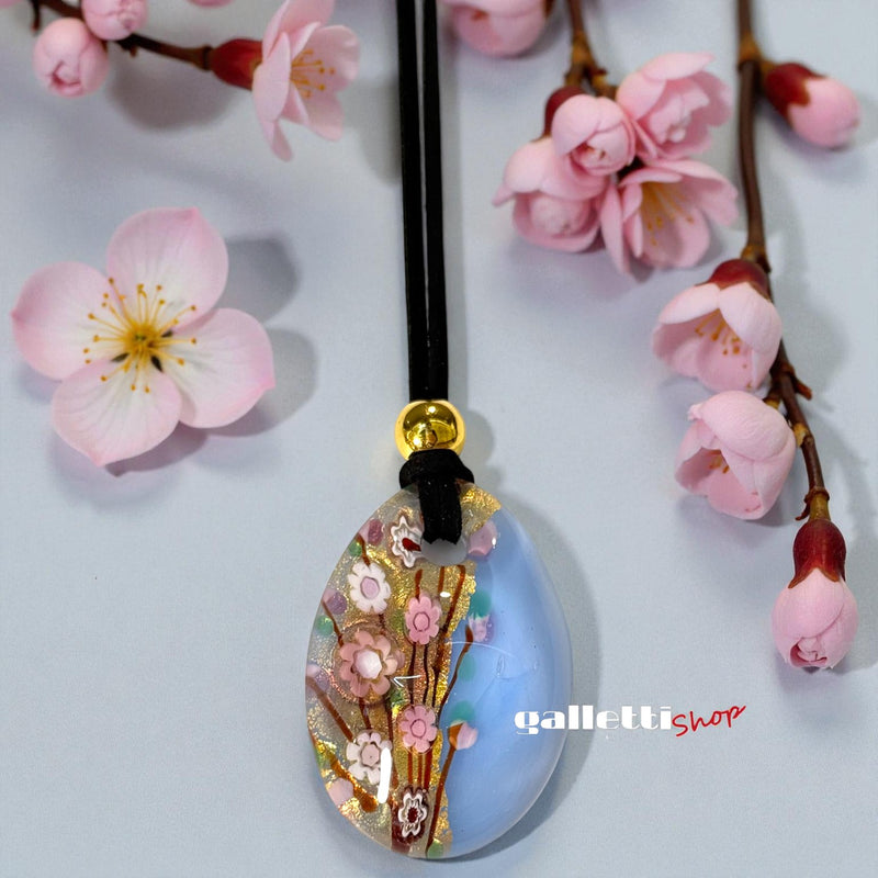 Sakura Elegance – Handmade Murano Glass Pendant