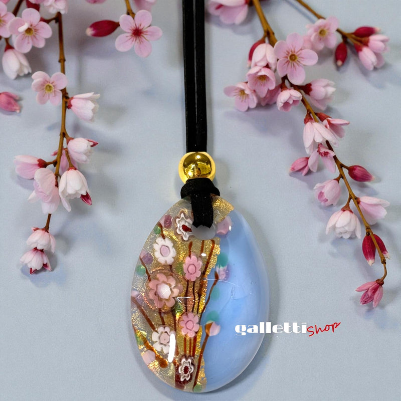 Sakura Elegance – Handmade Murano Glass Pendant
