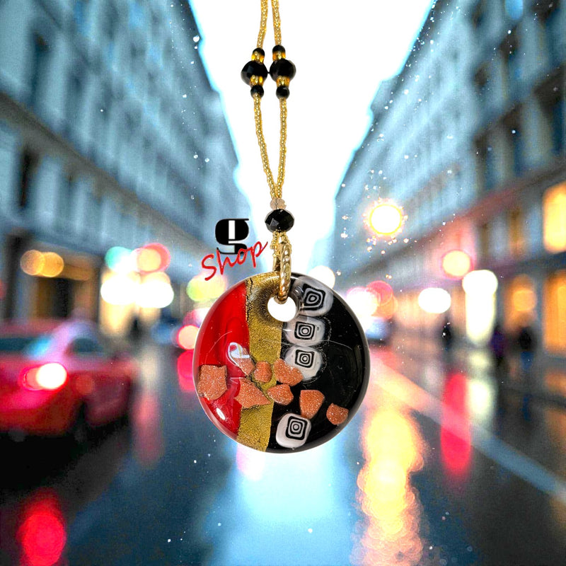 Venezia Noir – Handmade Murano Glass Pendant