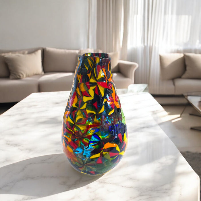 Murano Glass Vase "Exploded Murrina" Design