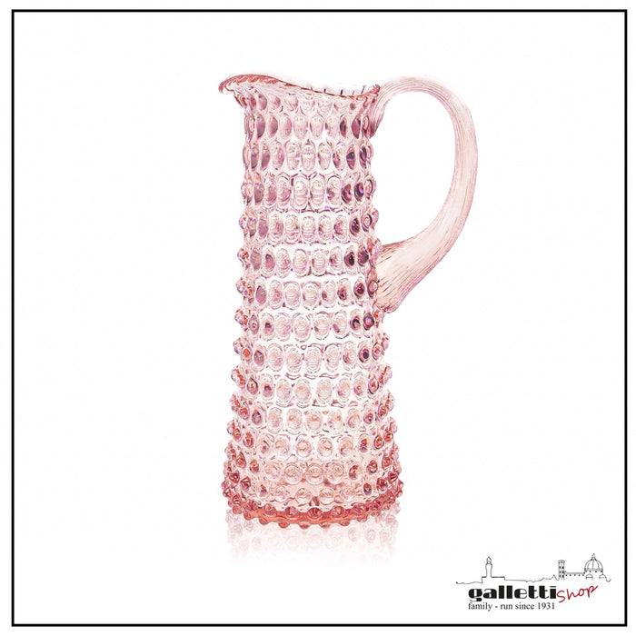 Rose Petal Pink Bohemian Glass Jug