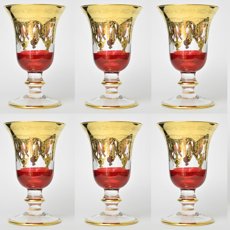 24-Karat Gold Crystal Goblet: Red