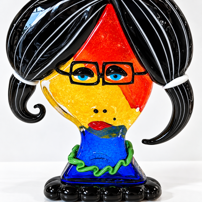 LIVIA – Murano Glass Picasso Head by Maestro Badioli