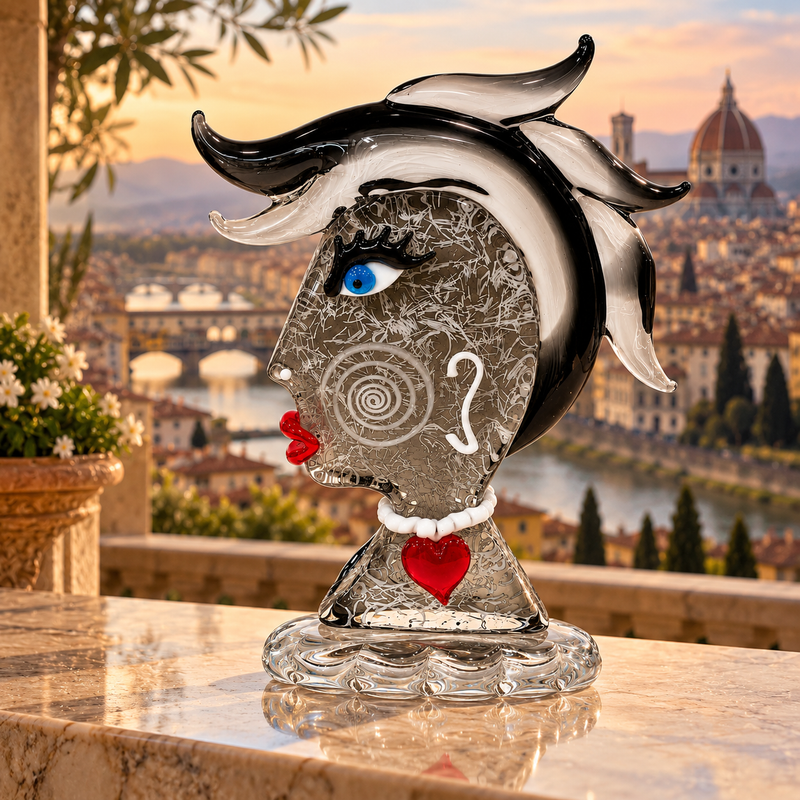 MORGAN – Original Murano Glass Picasso Head by Maestro Badioli