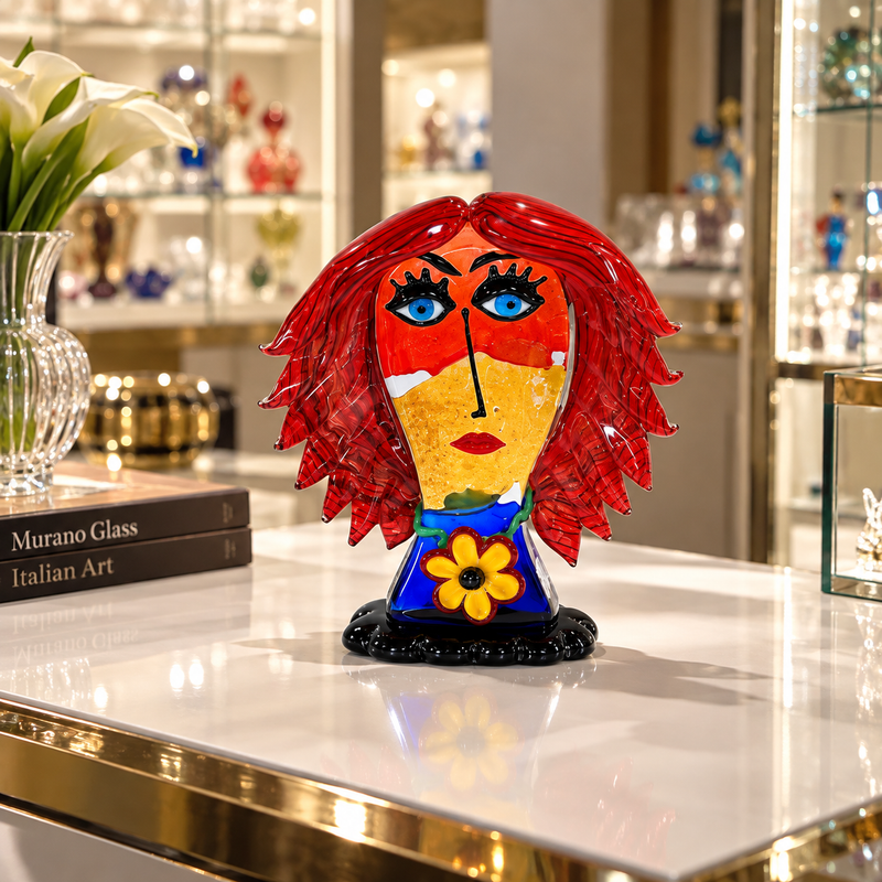 ROXANNE – Murano Glass Picasso Head by Maestro Badioli