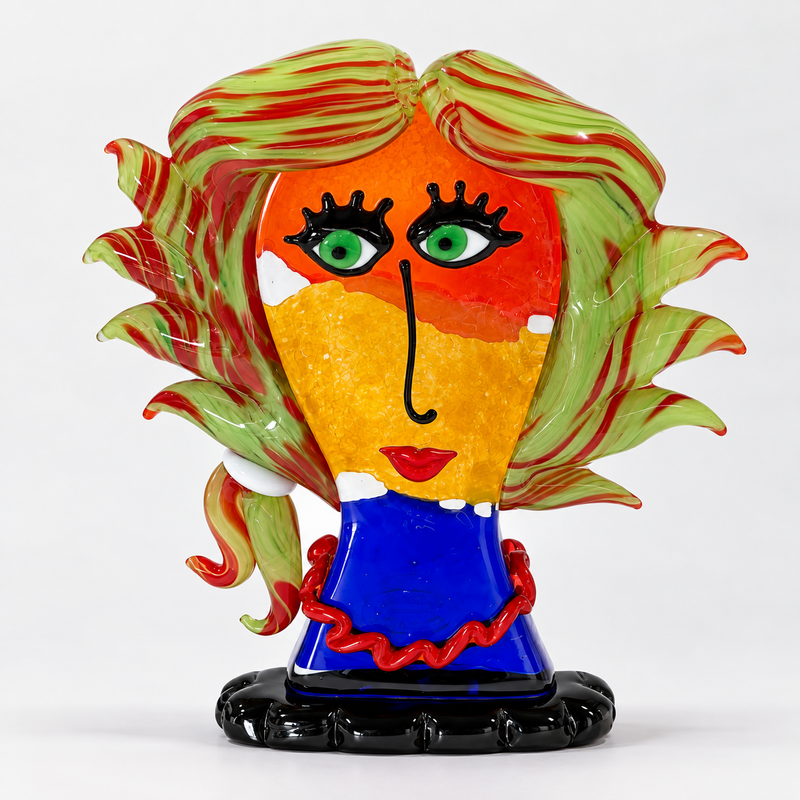 CINDY – Murano Glass Picasso Head by Maestro Badioli
