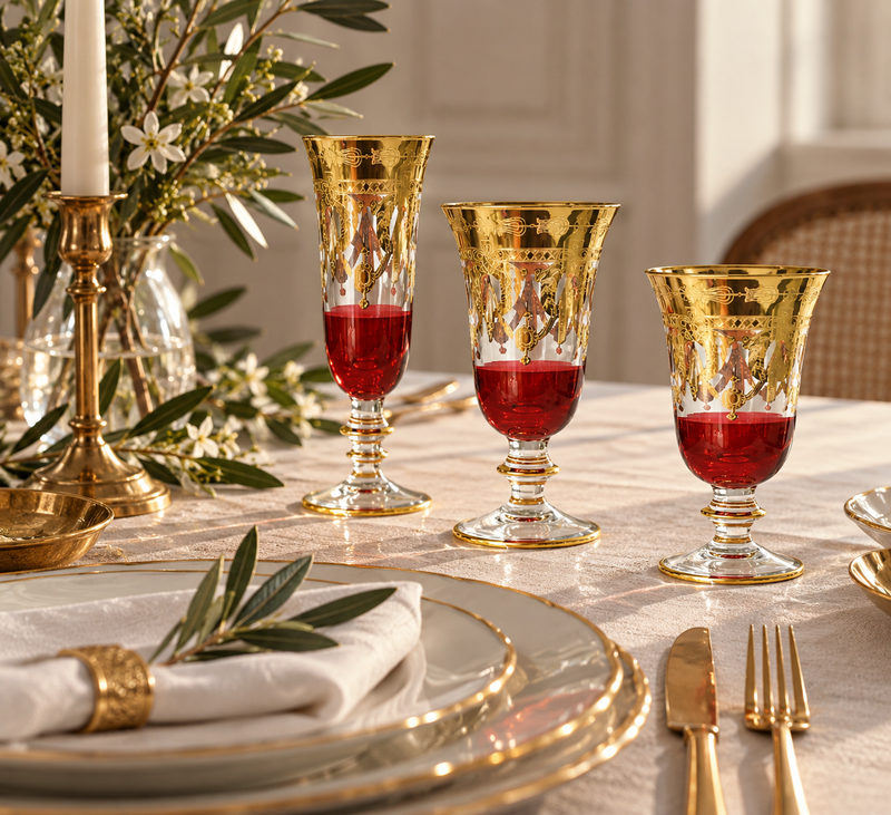 24-Karat Gold Crystal Flute: Red
