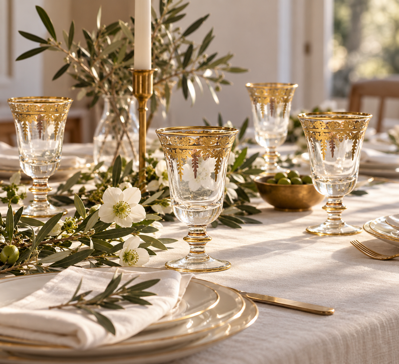 24-Karat Gold Crystal water goblet Matte