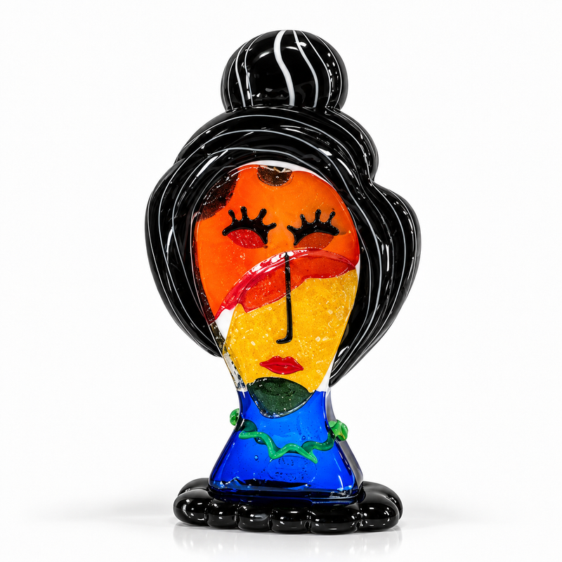 FRIDA – Original Murano Glass Picasso Head by Maestro Badiol