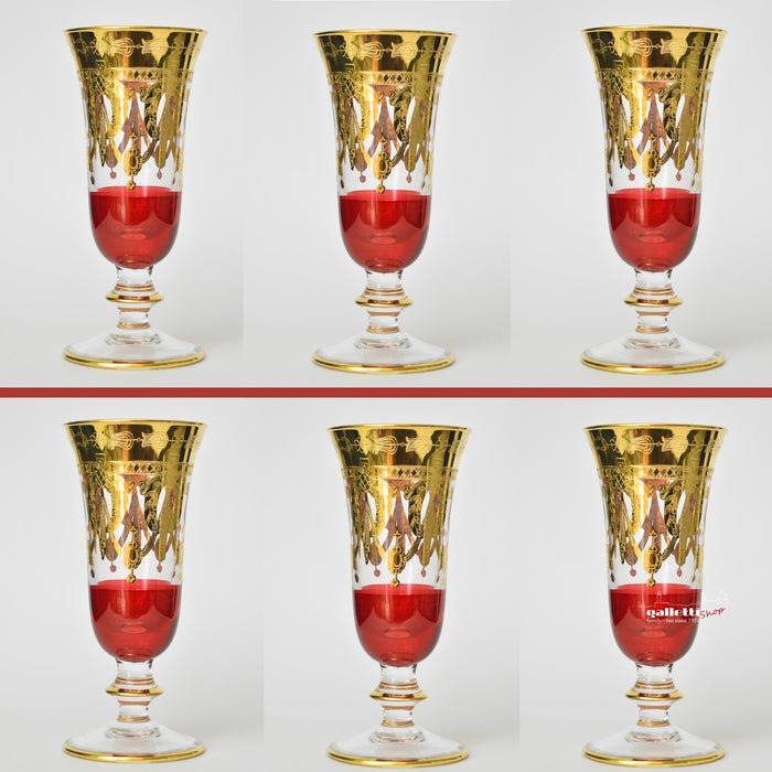 24-Karat Gold Crystal Flute: Red