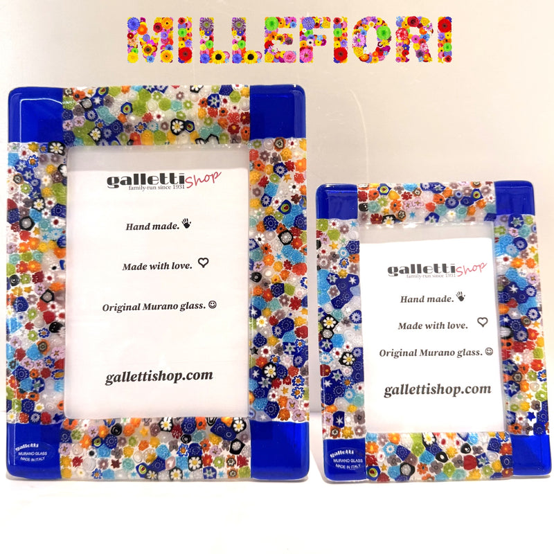 Blue Murano Glass Picture Frame – Colorful Murrine