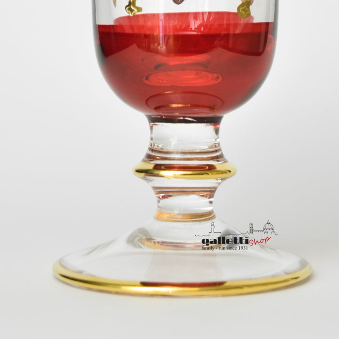 24-Karat Gold Crystal Goblet: Red