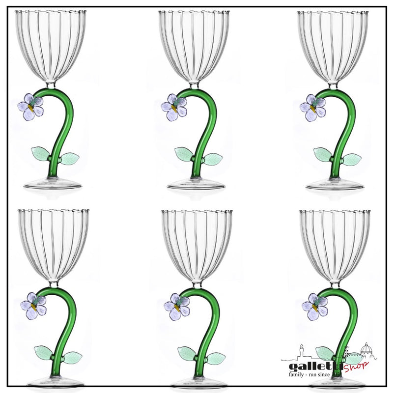 Liliac flower wine goblets - Set of 6 - Ichendorf Milano