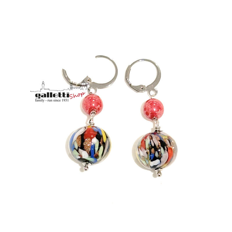 “Coriandoli Rosso” Murano Earrings