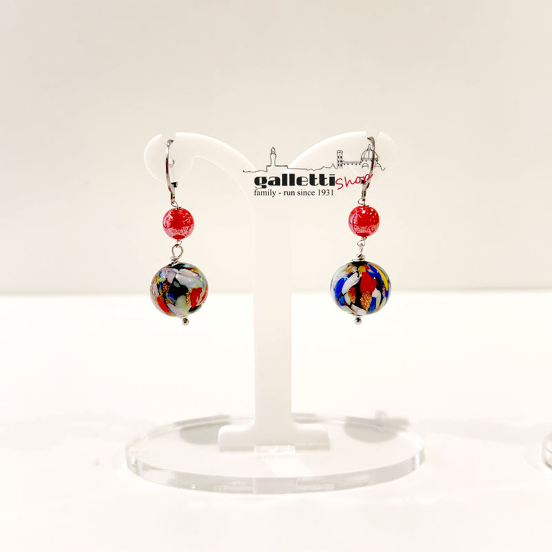 “Coriandoli Rosso” Murano Earrings