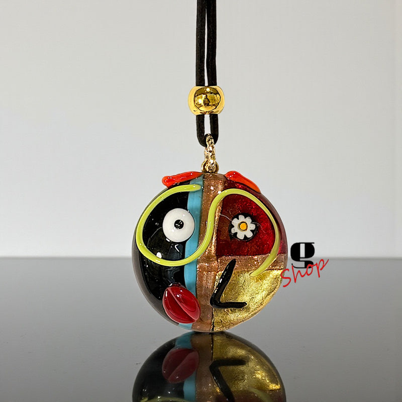 Picasso-Inspired Handmade Murano Glass Pendant