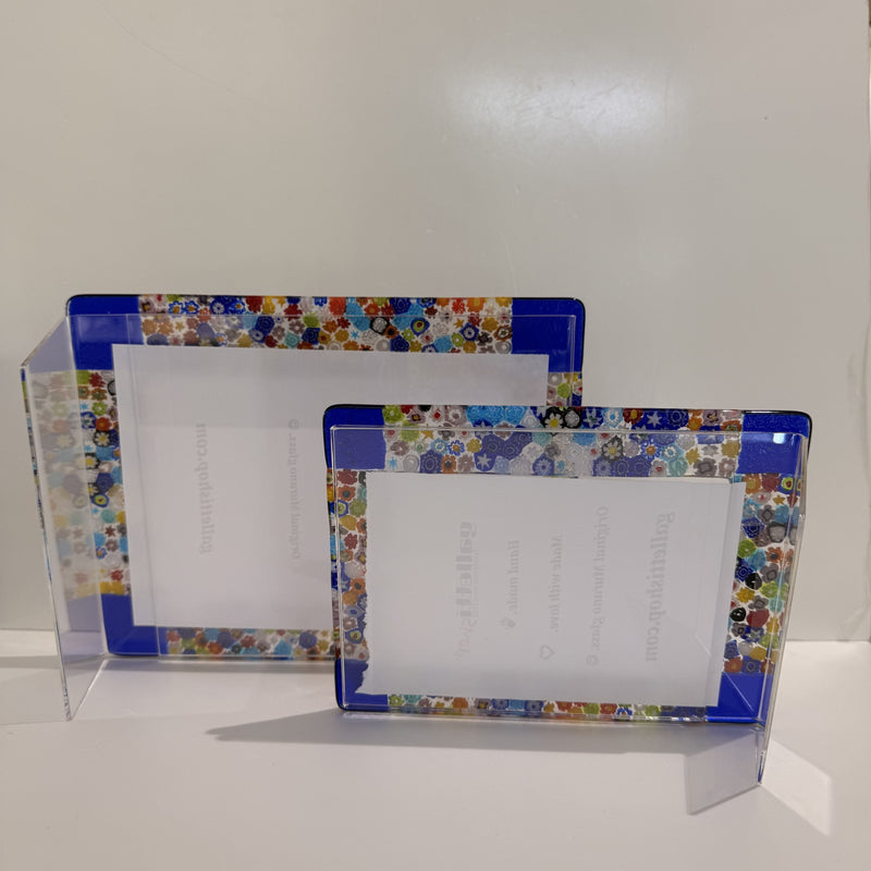 Blue Murano Glass Picture Frame – Colorful Murrine