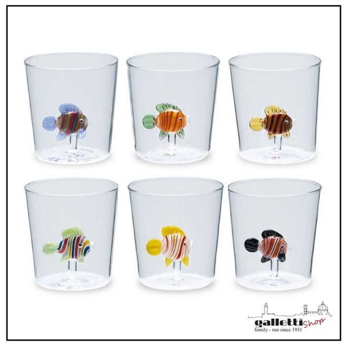 Set of 6 Rainbow-fish tumbler