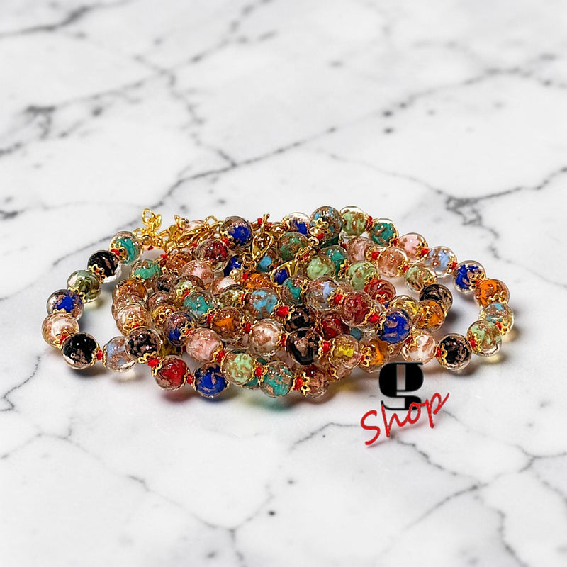 2pcs Murano Glass Bracelets with Aventurina – Sommerso Technique