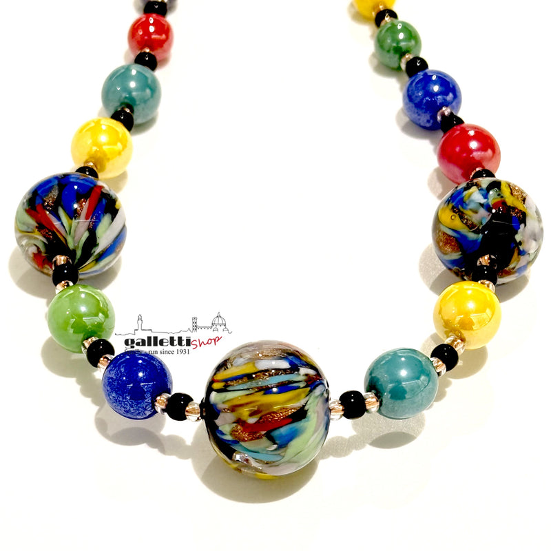 Murano glass “Coriandoli Veneziani”  Short Necklace