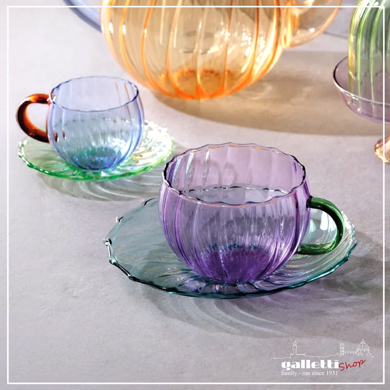Loto Collection – Tea Cup & Saucer Set (Set of 2) – Borosilicate Glass