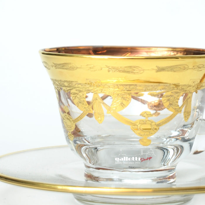 24-Karat Gold Crystal Tea Cup Set & saucer