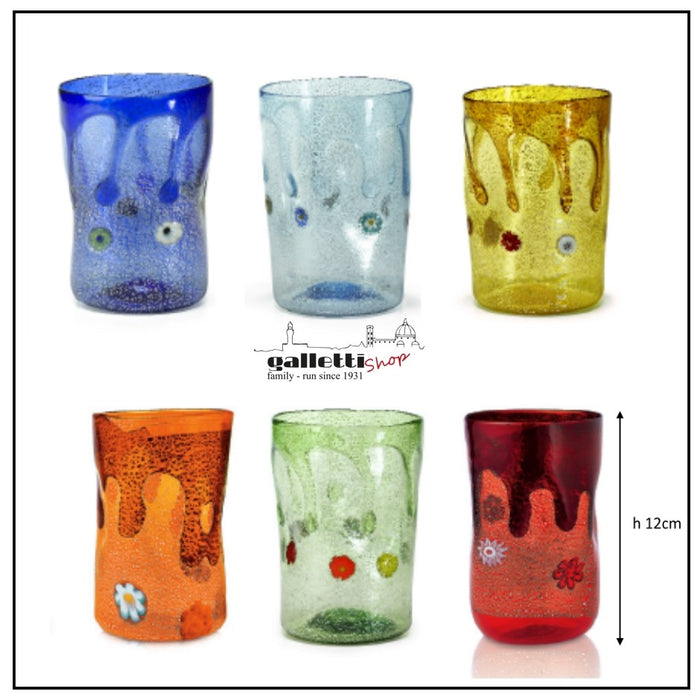 Set of 6 Teardrop tumblers - Murano Glass