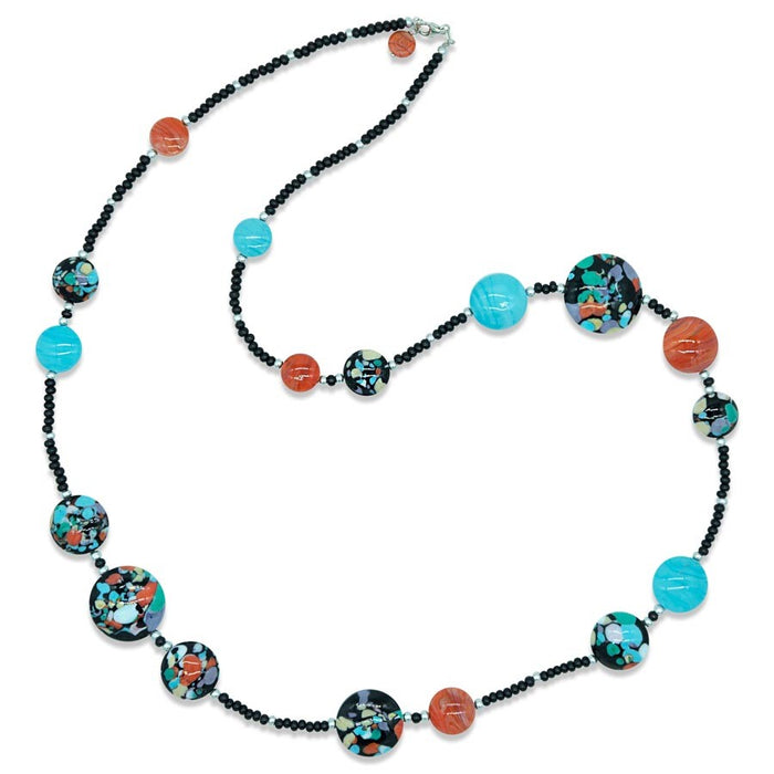 Murano glass D&T Necklace -Pollock long