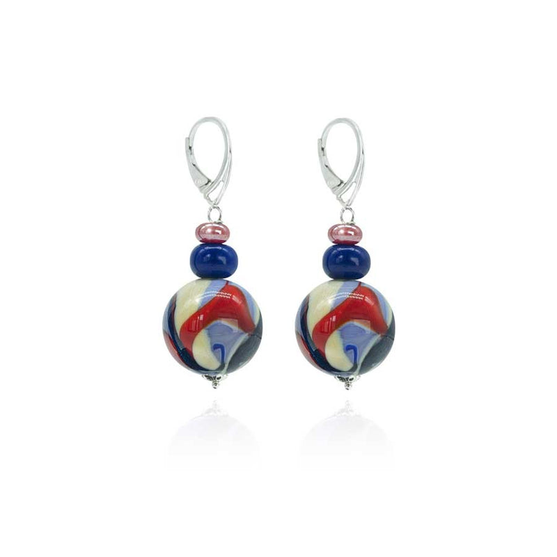 Murano glass D&T earrings - Botero round