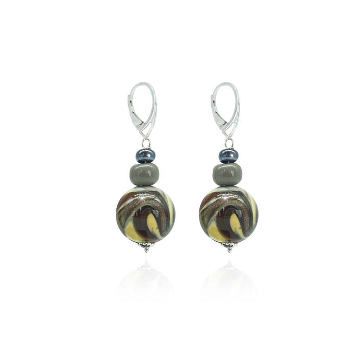 Murano glass D&T earrings - Botero round
