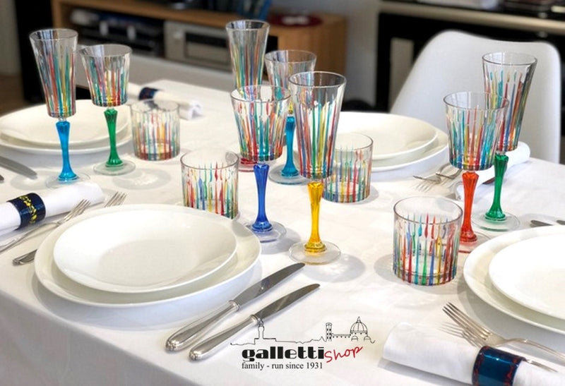 Champagne Flute Rainbow - Set of 6 colored stems