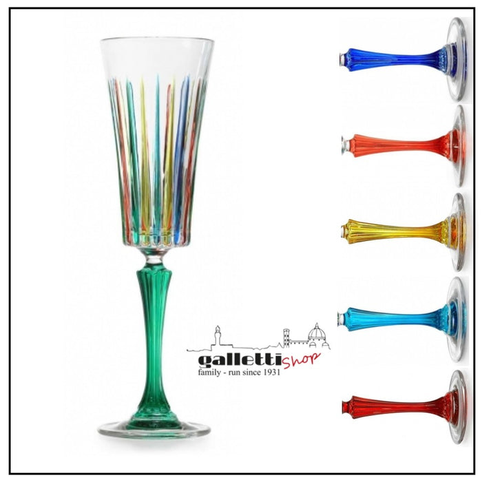 Champagne Flute Rainbow - Set of 6 colored stems