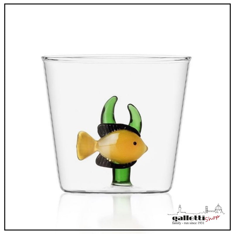 Tumbler van borosilicaatglas, Vis en Alg, geel/amber 350 ml, Marine Garden Tumbler van borosilicaatglas, Vis en Alg, geel/amber 350 ml, Marine Garden